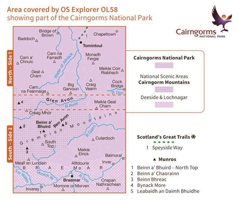 OS Explorer Map 58 - Braemar Tomintoul and Glen Avon-1